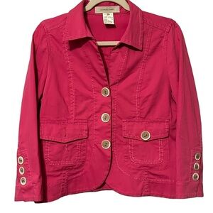 Gerard Darel Pink Blazer Jacket Cotton Spandex Made‎ in Serbia Size 38
